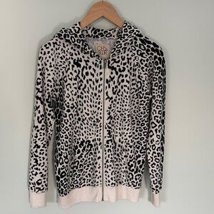 CHASER Leopard Print Zip-Up Hoodie